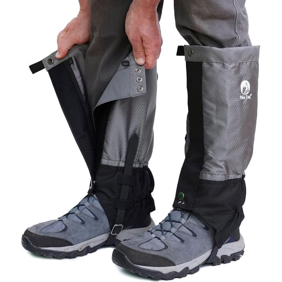 Pike Trail Adjustable Leg Gaiters - Lightweight, Waterproof - Leg Guards for Men & Women - Hiking Essentials Ideal for Hunting, Trekking & Fishing - Overcast Gray - 1 Pair