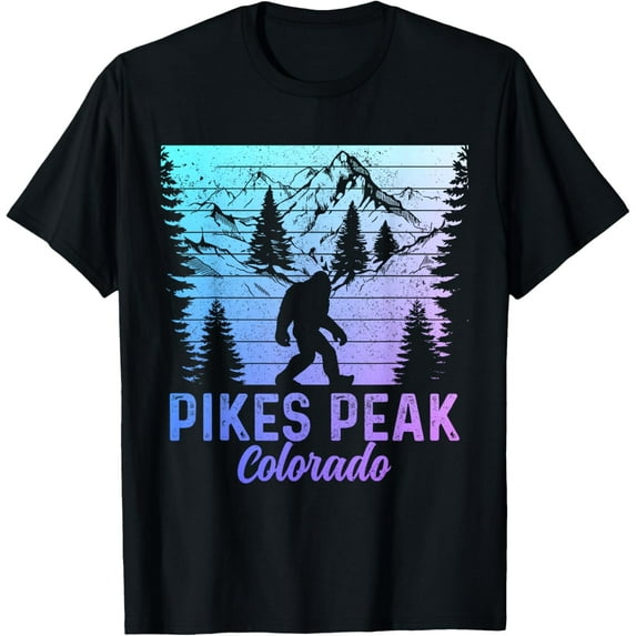 Pikes Peak Colorado Bigfoot Funny Rocky Mountains Souvenirs T-Shirt
