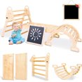 thumbnail image 1 of Pikler Triangle Set 8 in 1 Toddler Toy Indoor Foldable Montessori Climbing Set, 1 of 8
