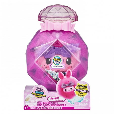 Pikmi Pops Cheeki Puffs, Fuzzin the Bunny, Large 7" Scented Shimmer Plush Toy