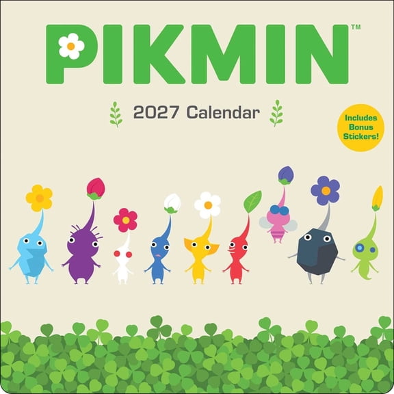 Pikmin 2027 Wall Calendar with Bonus Stickers, (Paperback)