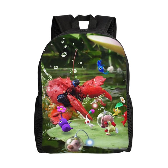 Pikmin Backpack Cute Anime Large Capacity Multifunction Backpacks Lightweight Sports Travel Laptop Bag Daypack 16In