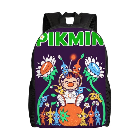 Pikmin Backpack Cute Anime Large Capacity Multifunction Backpacks Lightweight Sports Travel Laptop Bag Daypack 16In