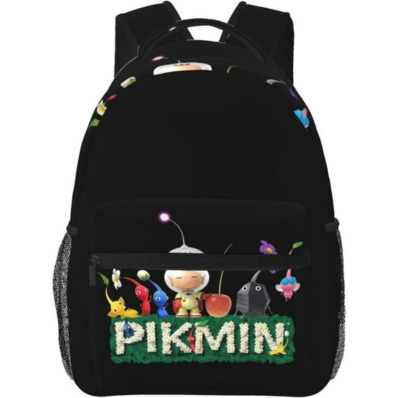 Pikmin Backpack Laptop Daypack Leisure Travel Backpack 15.7 inch Adjustable Shoulder Strap Hiking Knapsack
