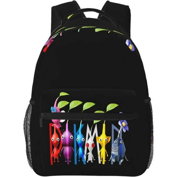 Pikmin Backpack Laptop Daypack Leisure Travel Backpack 15.7 inch Adjustable Shoulder Strap Hiking Knapsack