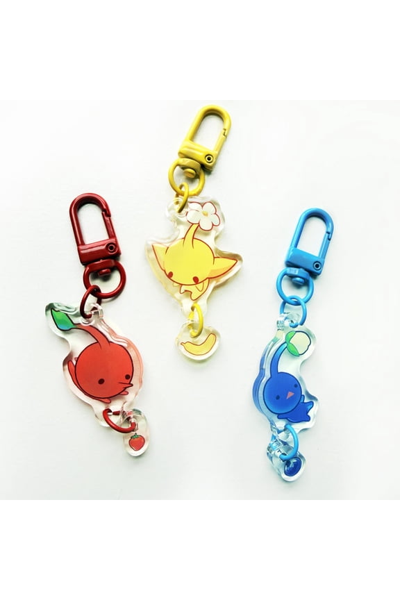 Pikmin Fruit Linking Keychains | 1.5 and 0.5" Single-side Epoxy Keychain" (1 keychain)