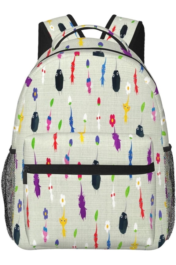 Pikmini Backpack Game Backpack 3D Pattern Printed Travel Backpack Casual Lightweight Laptop Backpack Novelty Game Backpacks Fan Gift