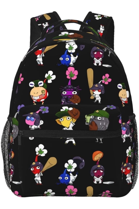 Pikmini Backpack Game Backpack Pattern Printed Travel Backpack Casual Laptop Backpack Novelty Game Backpacks Fan Gift