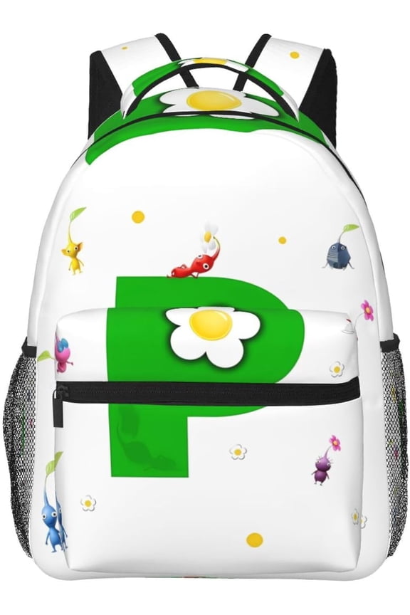 Pikmini Game Backpack Cartoon Backpack Casual Travel Daypack Novelty Game Backpacks Lightweight Durable Laptop Backpack