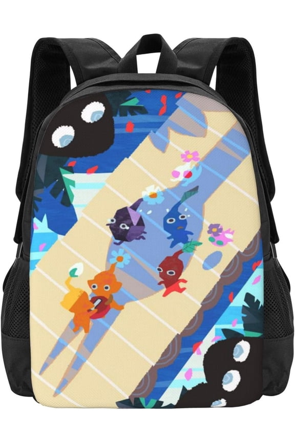 Pikmini Novelty Game Backpack Backpack Lightweight Large Capacity Travel Laptop Backpack Cute Backpack Casual Daypack Game Fan Gift