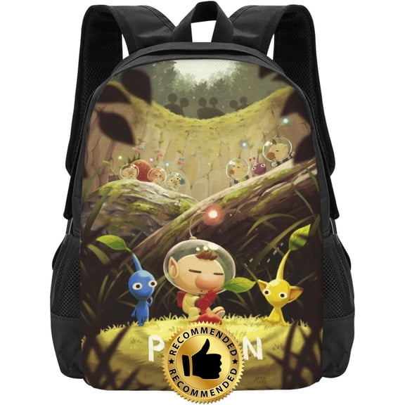 Pikmini Red Backpack VR Game Backpack 3D Pattern Printed Travel Backpack Casual Lightweight Laptop Backpack Novelty Game Backpacks Lovers Gift