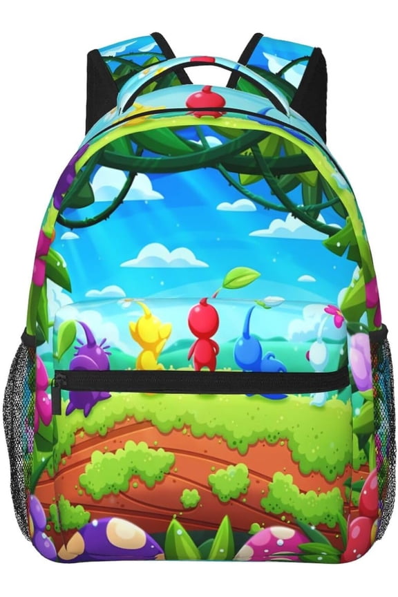 Pikmini Travel Backpack Backpack Lightweight Durable Travel Laptop Backpack Novelty Game Backpacks Casual Daypack Unisex Game Fan Gift, 17 in