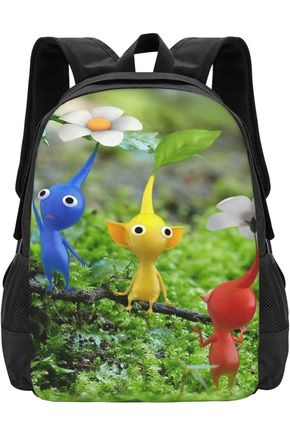 Pikmini Travel Backpack Novelty Game Backpack Casual Backpack Lightweight Durable Laptop Backpack Cartoon Backpacks Fan Gift