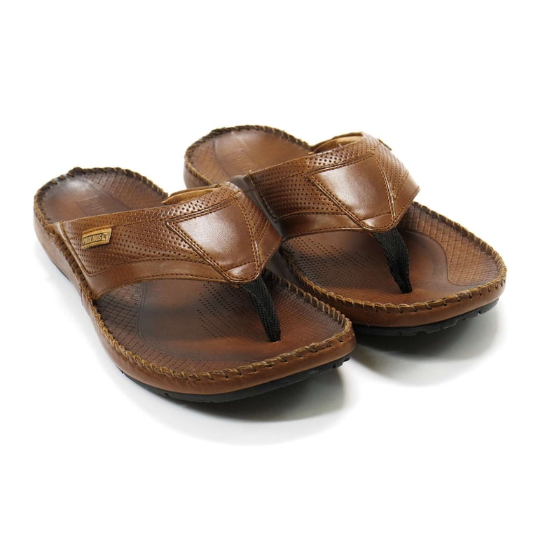 NEW PIKOLINOS men\'s tarifa leather slide sandal in cuero NEW PIKOLINOS men main image 2