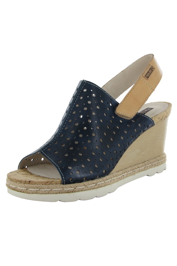 Womens Bali W3L-0922 Wedge Shoes, Blue/Camel, 41 M EU / 10.5-11 M US