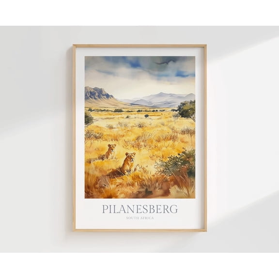 Pilanesberg Poster South Africa National Park Wall Art Travel Poster, Unframed Size 8x12