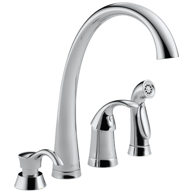 Pilar Single Handle Kitchen Faucet with Spray and Soap Dispenser in