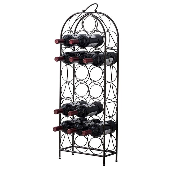 Pilaster Designs Blythe 23-bottle Transitional Metal Wine Rack Stand in Pewter