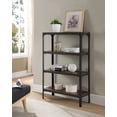 thumbnail image 1 of Pilaster Designs Catalina 4-tier Wood and Metal Bookcase in Walnut/Black, 1 of 6