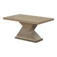 thumbnail image 1 of Pilaster Designs Legault 59" Rectangular Wood Pedestal Dining Table in Gold, 1 of 4