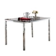 thumbnail image 1 of Pilaster Designs - Rectangle Dining Table With Glass top, Metal Base, 1 of 4