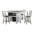 thumbnail image 1 of Pilaster Designs Millport 5-piece Wood Extendable Dining Set in Gray/White, 1 of 10