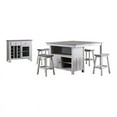 thumbnail image 1 of Pilaster Designs Millport 6-piece Wood Extendable Dining Set in White/Gray, 1 of 12