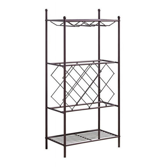 Pilaster Designs President 8-bottle Metal Freestanding Wine Rack Stand in Bronze