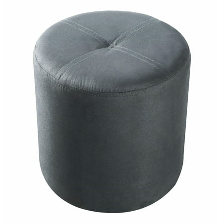 Pilaster Designs - Round Ottoman Stool (Gray Microfiber)