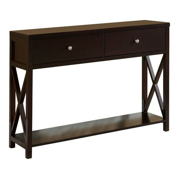Pilaster Designs Ethan Contemporary Wood Console Sofa Table w/ Drawers in Cherry