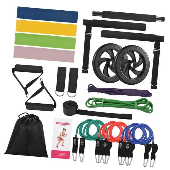 Pilates 180lbs Band Kit Multifunctional Pilates Bar Kit Full Body Workout Equipment Exercise Bar Tool