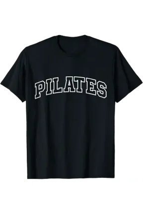 Pilates Athletic Lettering Instructor Coach Graphic T-Shirt, Size S-5XL