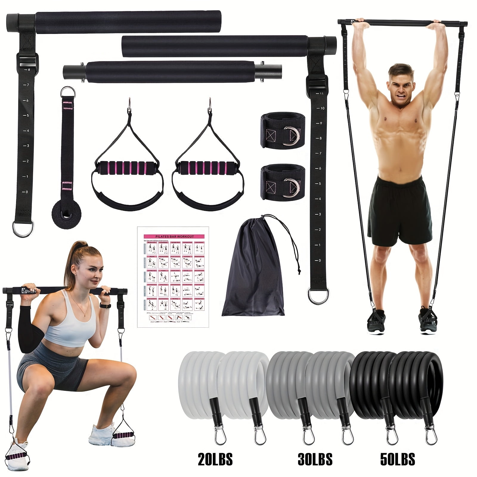 Weerstandsbanden set - 3 weerstandsniveaus - 11-19 kg / 15 - 23 kg / 20