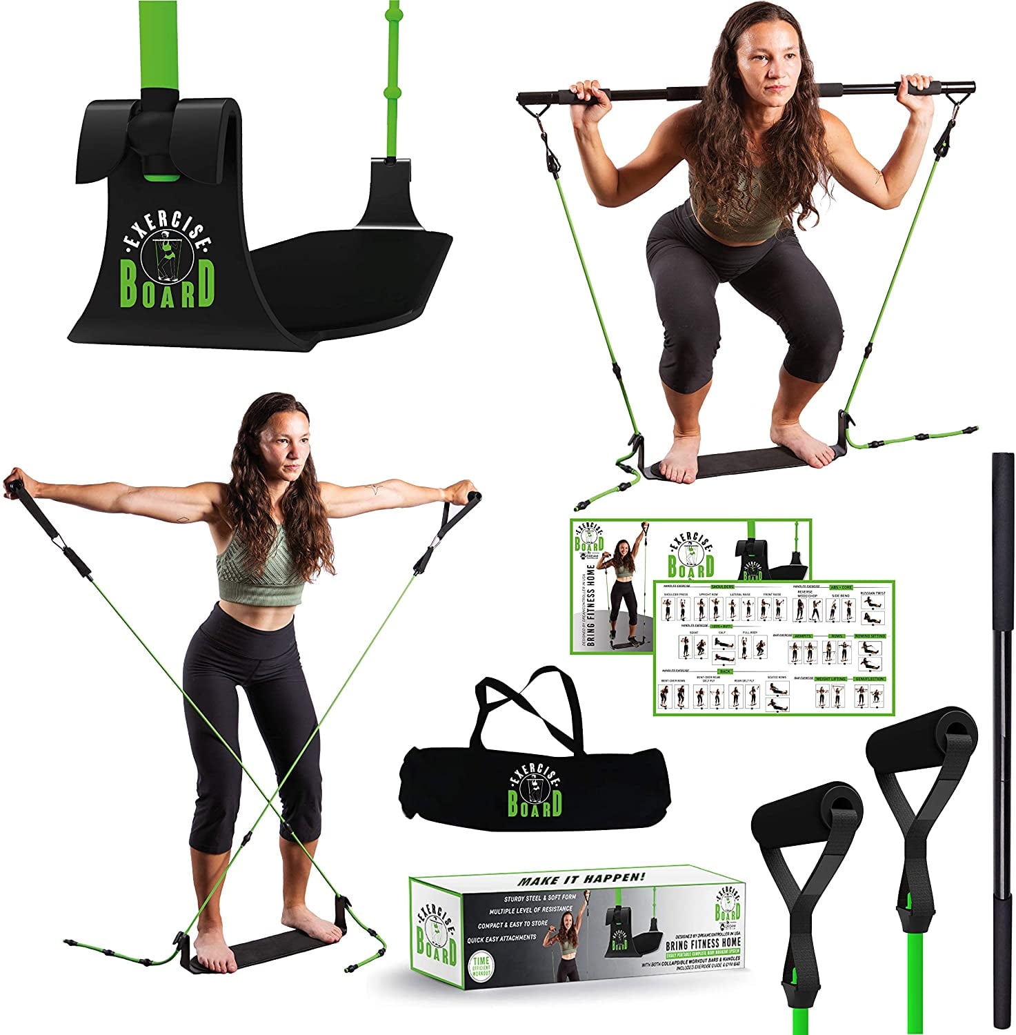 Pilates Bar Kit with Resistance Band & Workout Board Exercise