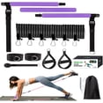 thumbnail image 1 of ZFITEI Pilates Bar Kit Women Flexbands Steel & Foam with 3 Resistance Bands, Purple, 1 of 6