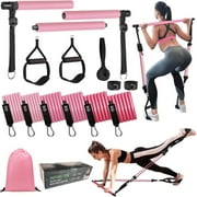 Pilates Bar Kit with Resistance Bands,Pilates Bar with Stackable Bands Workout Equipment for Legs,Hip,Waist and Arm,Exercise Fitness Equipment for Women & Men Home Gym Yoga Pilates