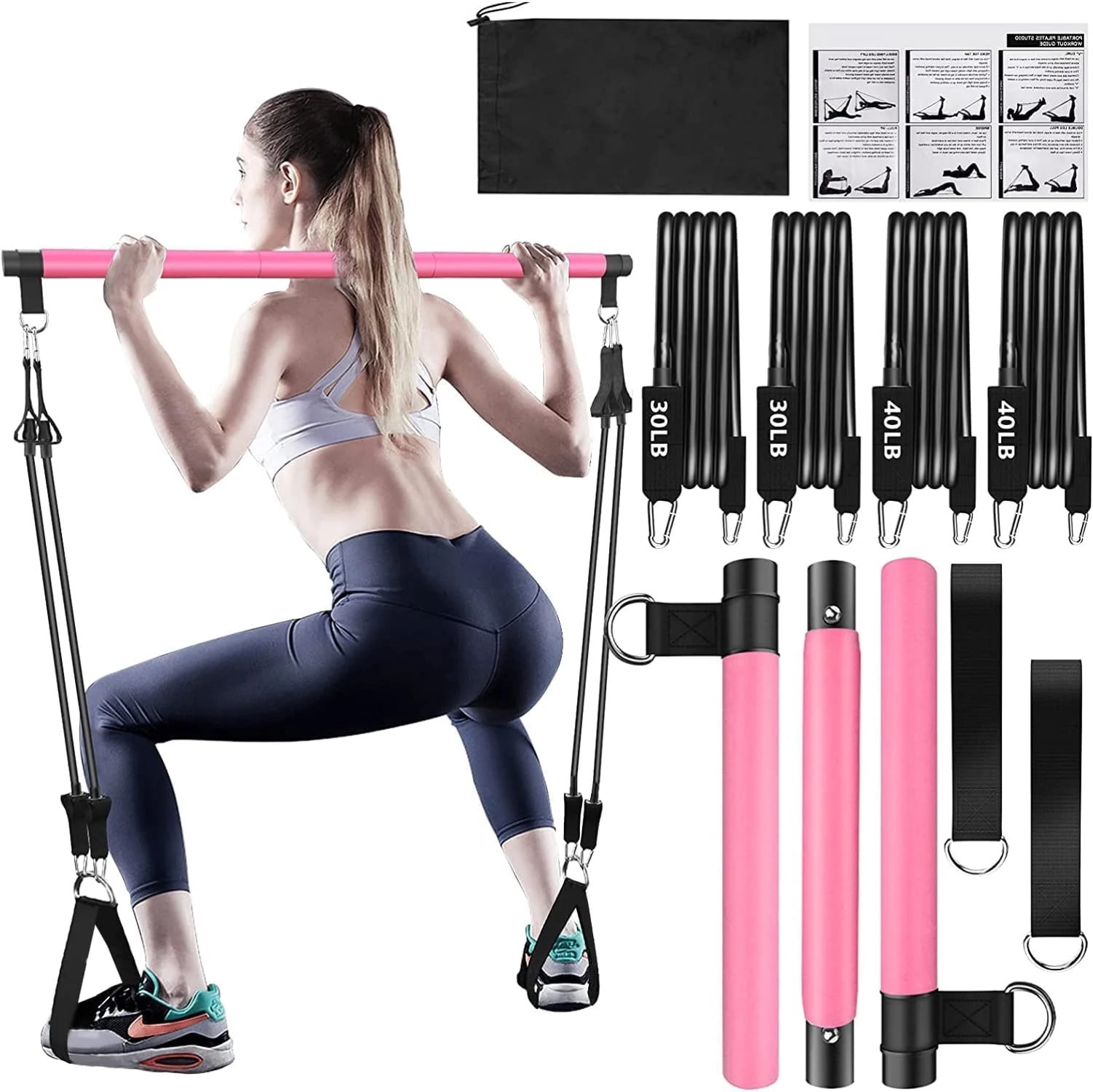 Workout Sets For Women Pilates Bar Kit With Stackable Resistance