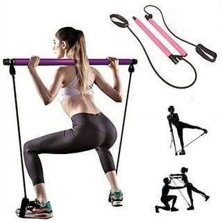 Yoga Pilates Bar with Resistance Bands, Portable Muscle Toning & Body  Shaping Exercise Stick Kit for Home Gym Workout