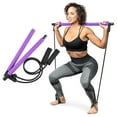 thumbnail image 1 of Pilates Bar Yoga Stick - Pilates bar kit for Home Gym with Pilates Resistance Bands- Purple, 1 of 5
