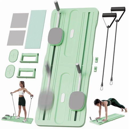 Pilates Board - 2025 Pilates Reformer Set, Multi-Purpose Foldable Pilates Reformer Board for Home, 5 in 1 Pilates Sliding Board (Purple)