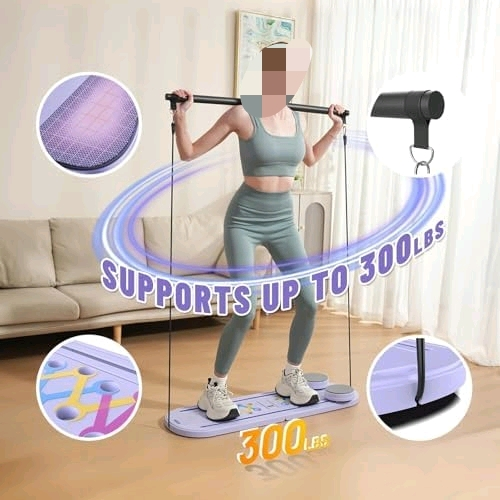 Pilates Board  6-in-1 Foldable Reformer Training Kit with Auto-Rebound Ab Roller & Digital Display  Portable Home Core Workout Equipment for Abs, Muscle Toning & Full-Body Fitness$$Other