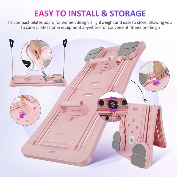 Pilates Board, Multi-Purpose Portable Pilates Reformer Machine Home Pilates Kit for Home Workout