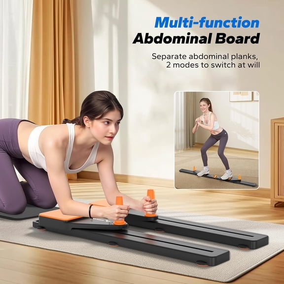 Pilates Board, Multifunctional Abdominal Plate, Detachable Ab Trainer Machine with Anti-Slip and Quiet Design, Portable Pilates Reformer for Core Workouts, Home Gym Equipment for Women