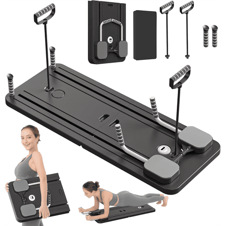 Pilates Board - Pilates Reformer Set, Multi-Purpose Foldable Pilates Reformer Board for Home, 5 in 1 Pilates Sliding Board