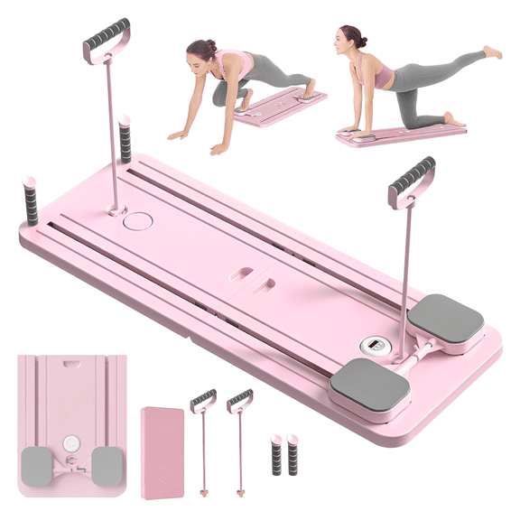 Pilates Board, Pilates Reformer Set, Multi-Purpose Foldable Pilates Reformer Board for Home, 5 in1 Pilates Sliding Board, Pilates Equipment
