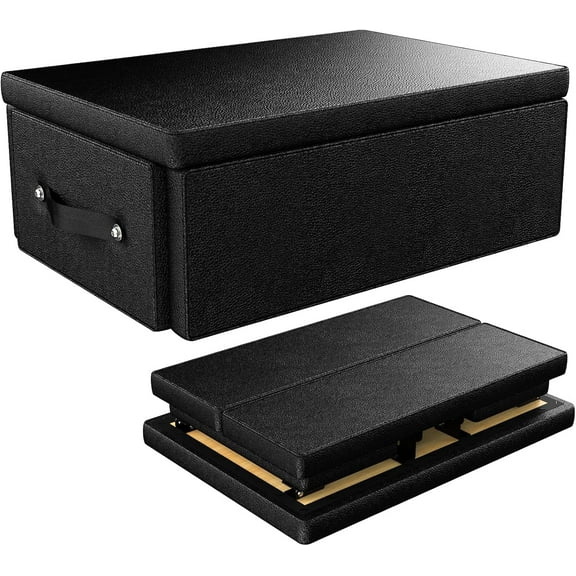 Pilates Box for Reformer 26 x 15 x 9.5 Inch Pilates Reformer Box, Premium PU and Wood Pilates Sitting Box, Home Use Pilates Bed/Pliates Reformer Machine Accessories, Black