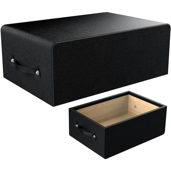 Pilates Box for Reformer 26 x 15 x 9.5 Inch Pilates Reformer Box, Premium PU and Wood Pilates Sitting Box, Home Use Pilates Bed/Pliates Reformer Machine Accessories, Black