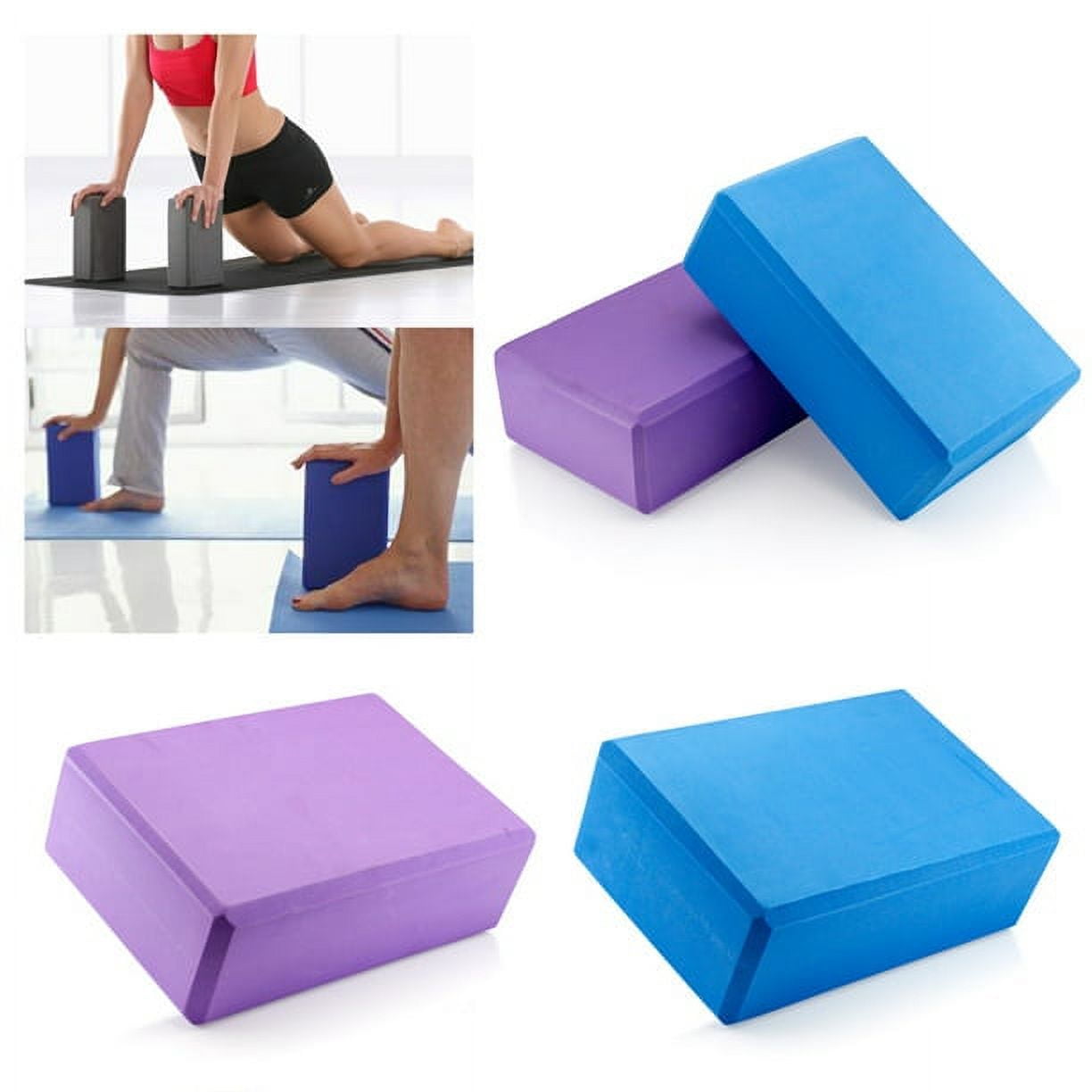 2PCS Pilates Yoga Block, EVA Foaming Bricks, High Density Head Block  Exercise Fitness Stretching Aid Gym Brick Deepen Poses Improve Strength