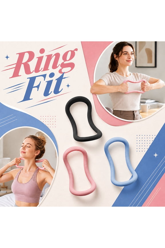 Pilates Equipment, Magic Circle Pilates Ring, Leg Workout Equipment for Home, Core Exercise Equipment, 1Pc 9X5X3 Inch Curved Textured Pink Pilates Ring for Full Body Targeted