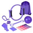 thumbnail image 1 of Pilates Equipment Set Purple 13 Piece Home Workout Kit with Mini Ball Resistance Bands for Fitness Training, 1 of 7